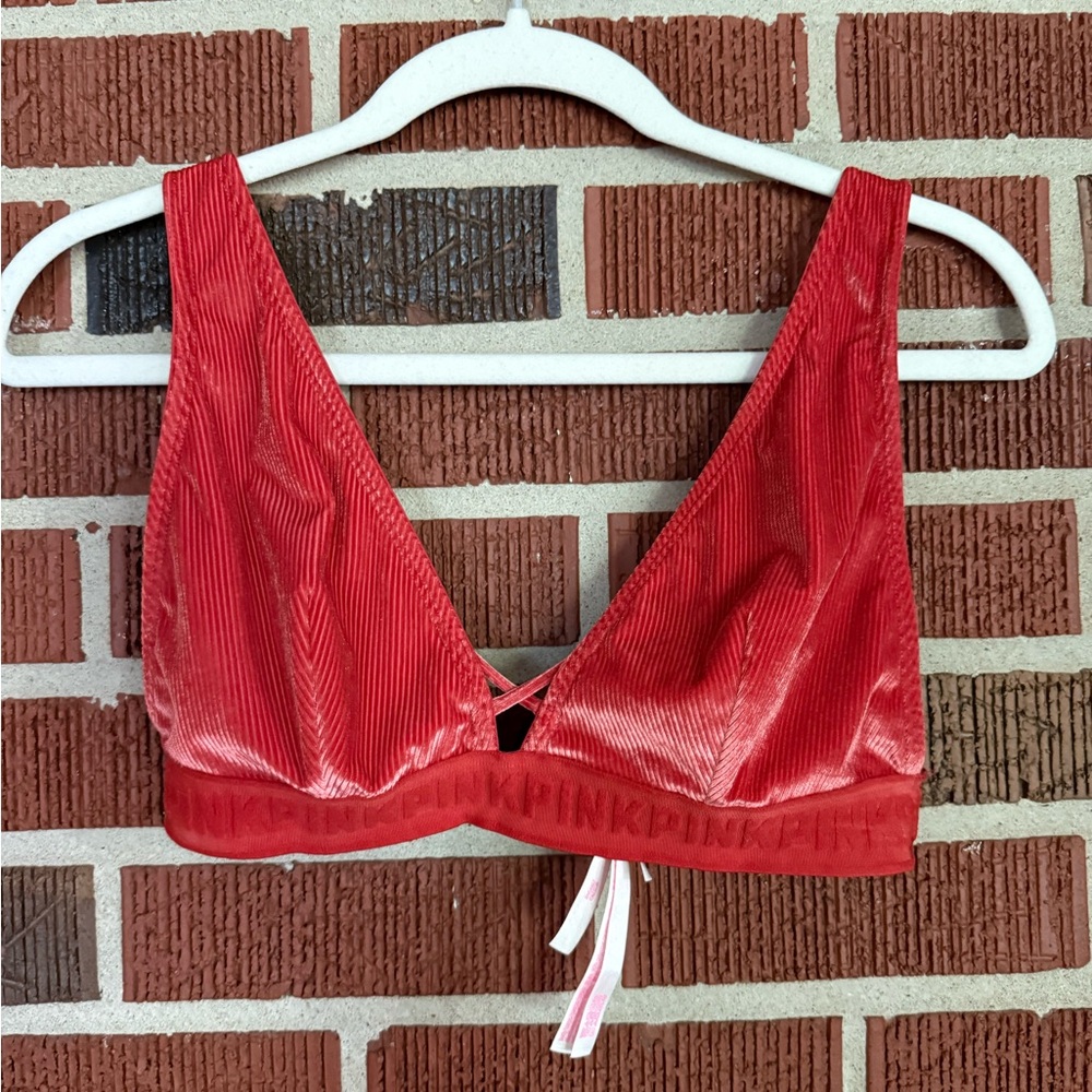 PINK Red Velvet Bralette